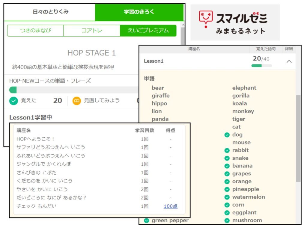 「みまもるネット」で学習の記録を確認