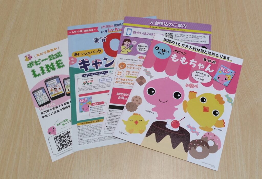 2~3歳向け「ももちゃん」資料請求時の一例