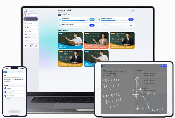進研ゼミ高校講座での利用可能端末のイメージ画像