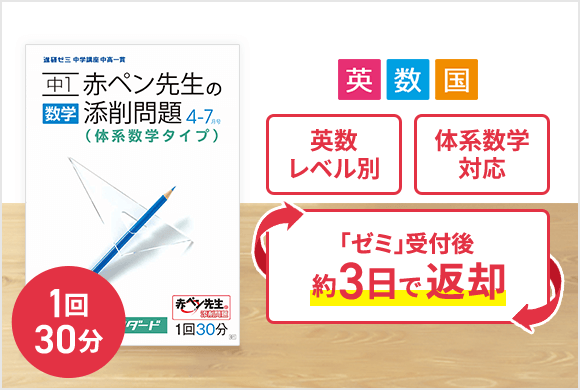 進研ゼミ中学講座中高一貫　赤ペン先生の添削指導