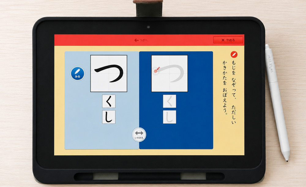すまいるぜみ専用タブレットと専用ペン
